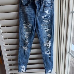 American Eagle Hi-Rise Distressed Blue Jeans Jeggings